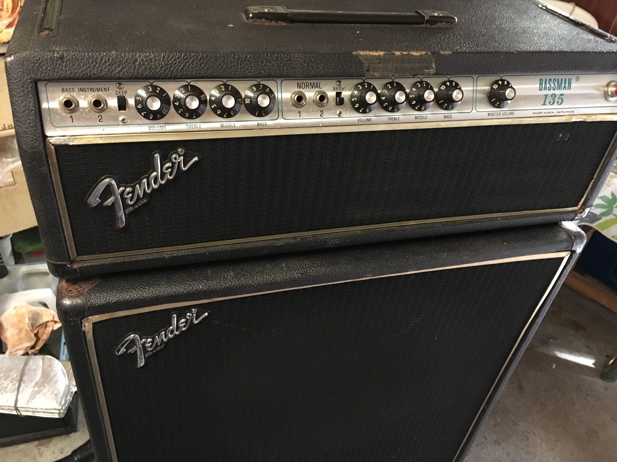 Fender Bassman 135 De 1980 135w Tout Lampe CAB 2x15 Ile De France