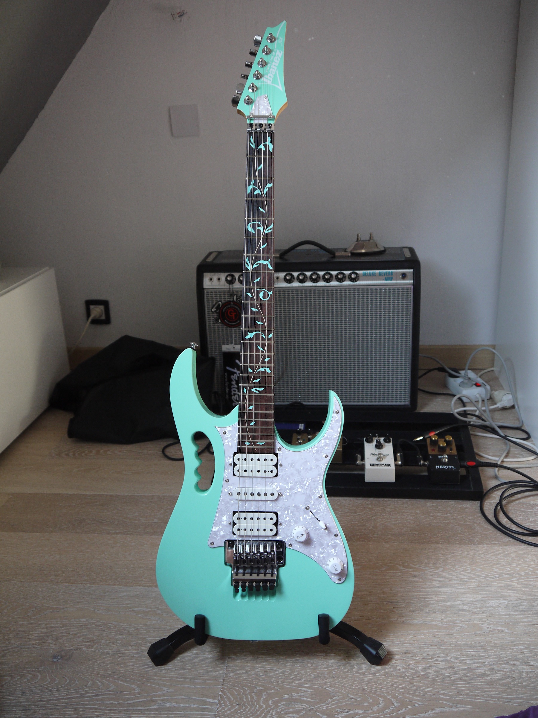 Photo Ibanez JEM70V Premium Ibanez JEM70V Premium Sea Foam Green