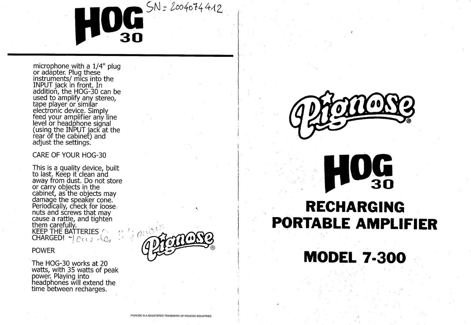 Pignose HOG 30 image (#189422) - Audiofanzine