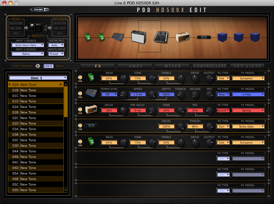 A test of the Line 6 POD HD500X guitar multi-effects processor