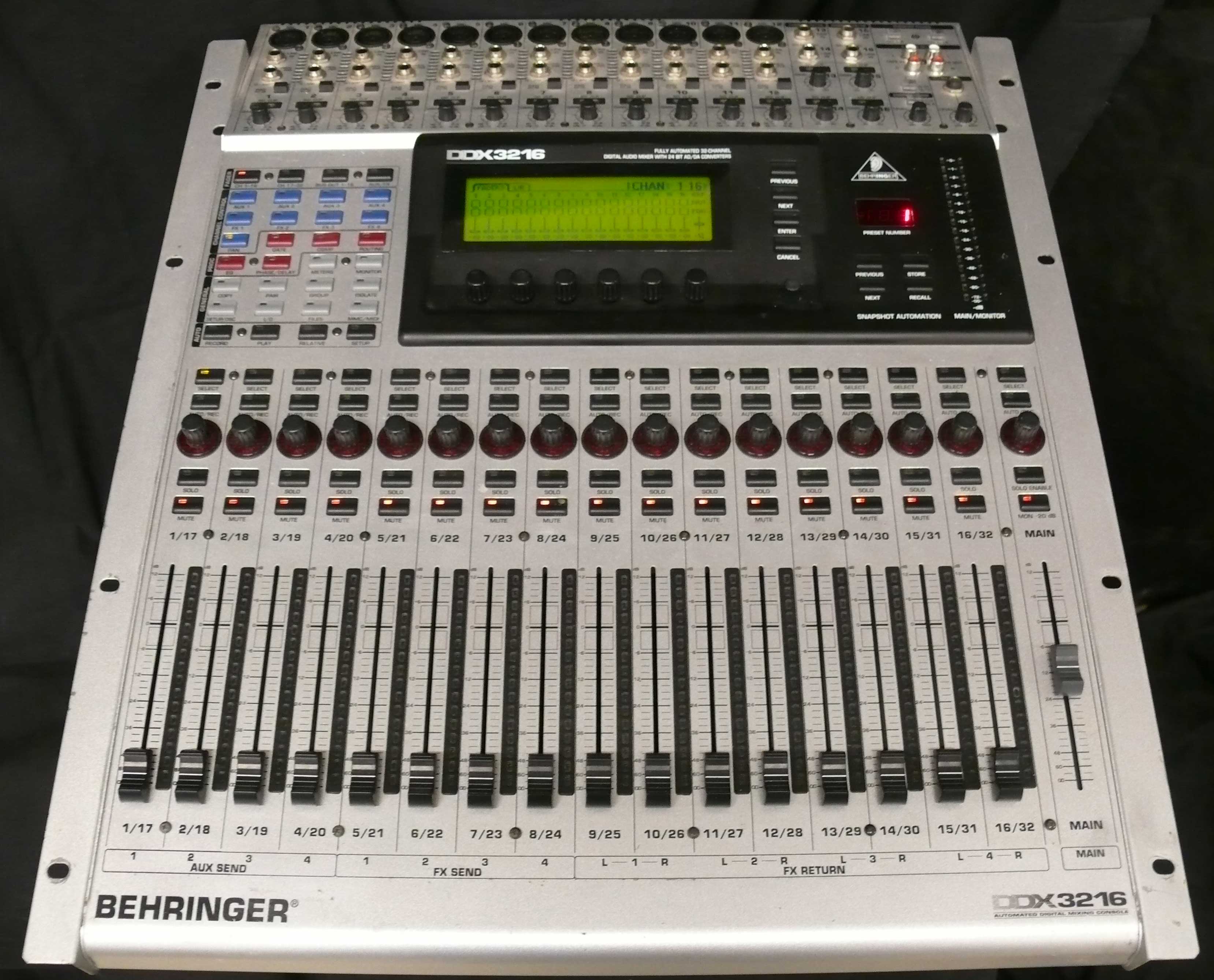 behringer ddx3216 out and in setting