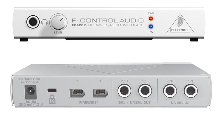 Как подключить behringer f control audio fca202