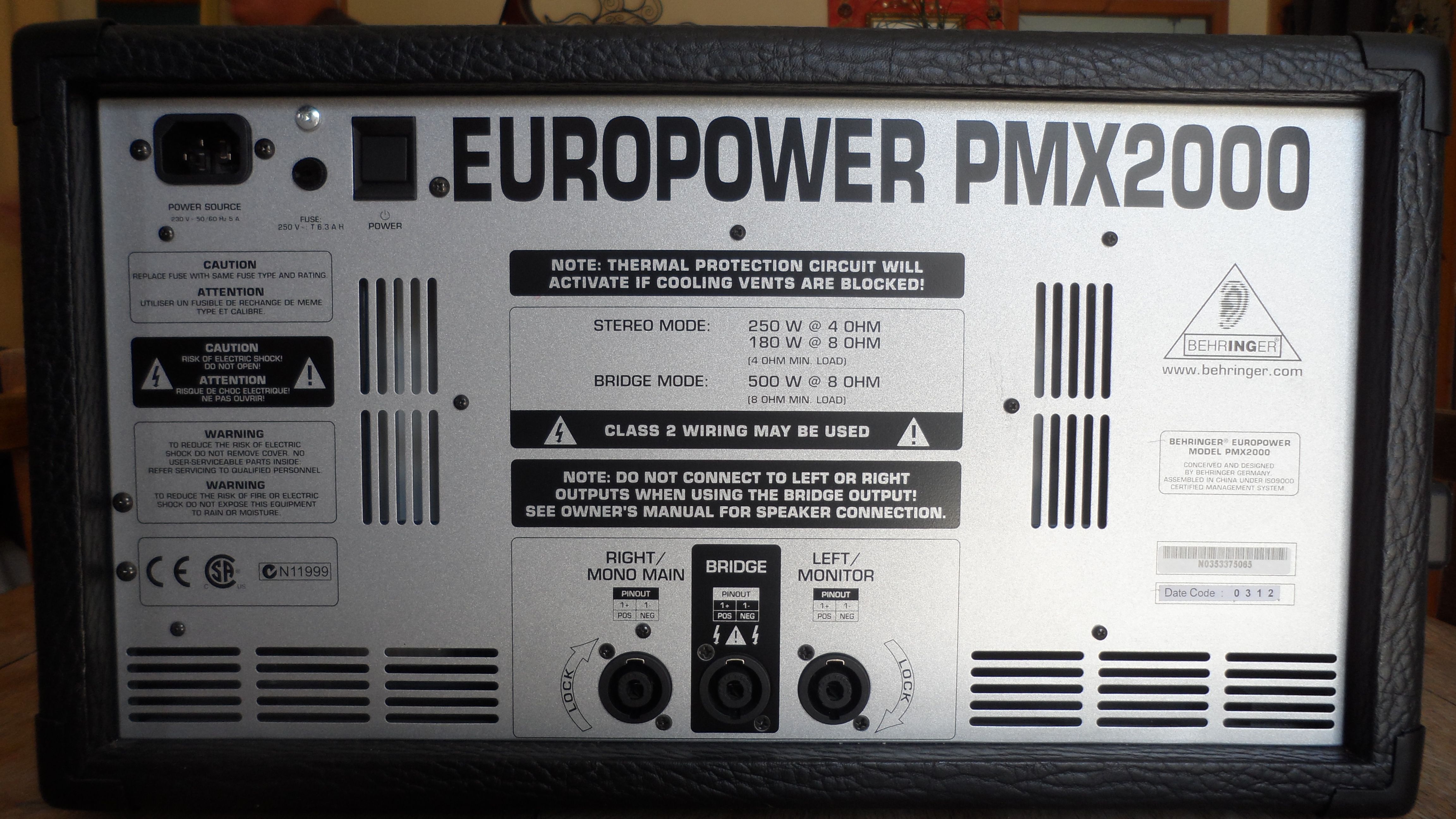 Behringer pmx 2000 схема