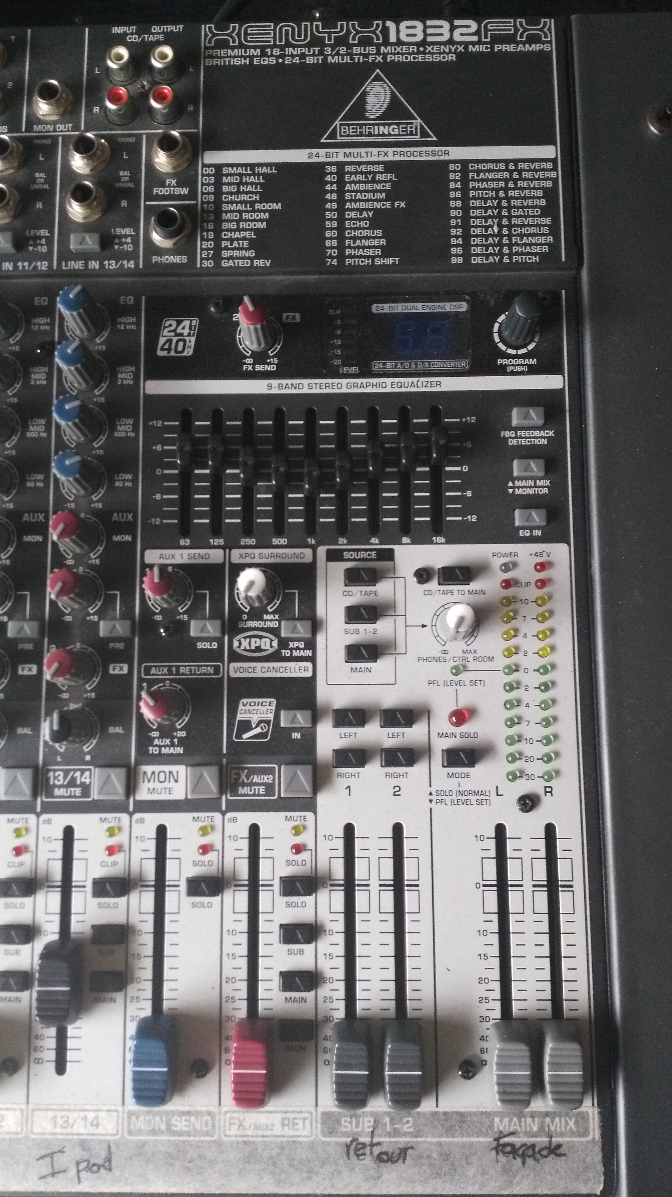 XENYX 1832FX Behringer Xenyx 1832FX Audiofanzine