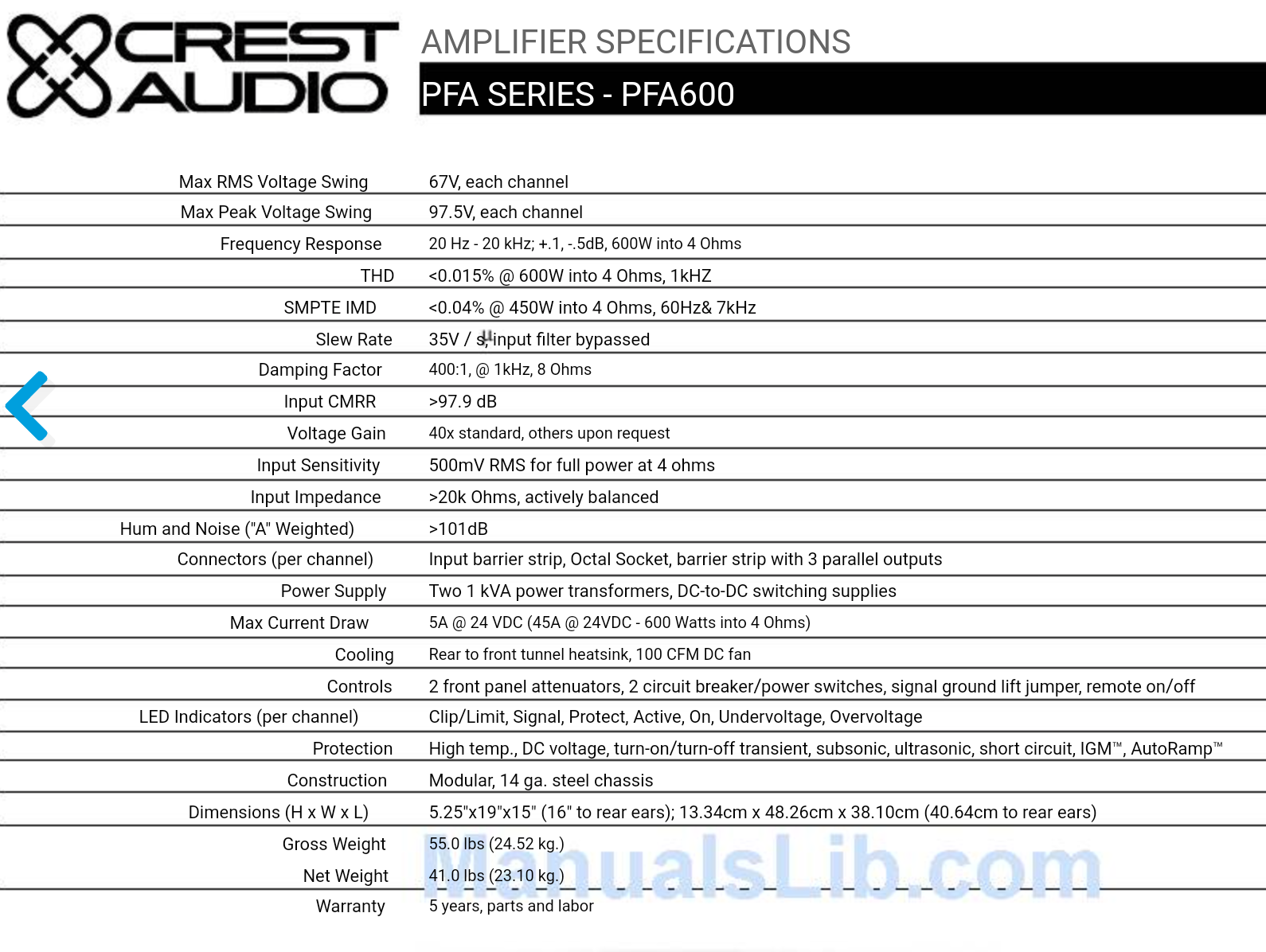 Pro 4801 - Crest Audio Pro 4801 - Audiofanzine