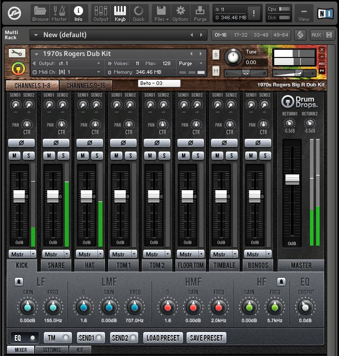 Photo Drumdrops 1970s Rogers Big R Dub Kit Rogers Dub Kit Mixer (718226) Audiofanzine