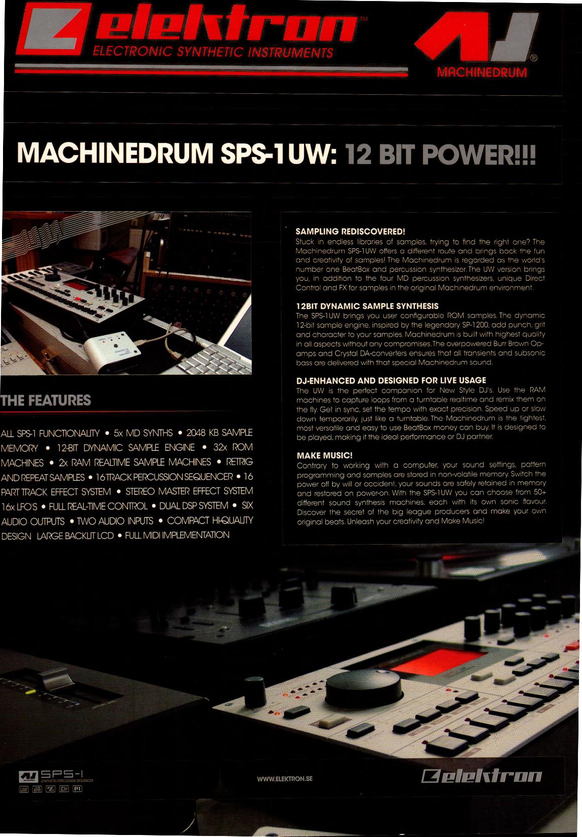 MACHINEDRUM SPS-1UW - Elektron Machinedrum SPS-1UW - Audiofanzine