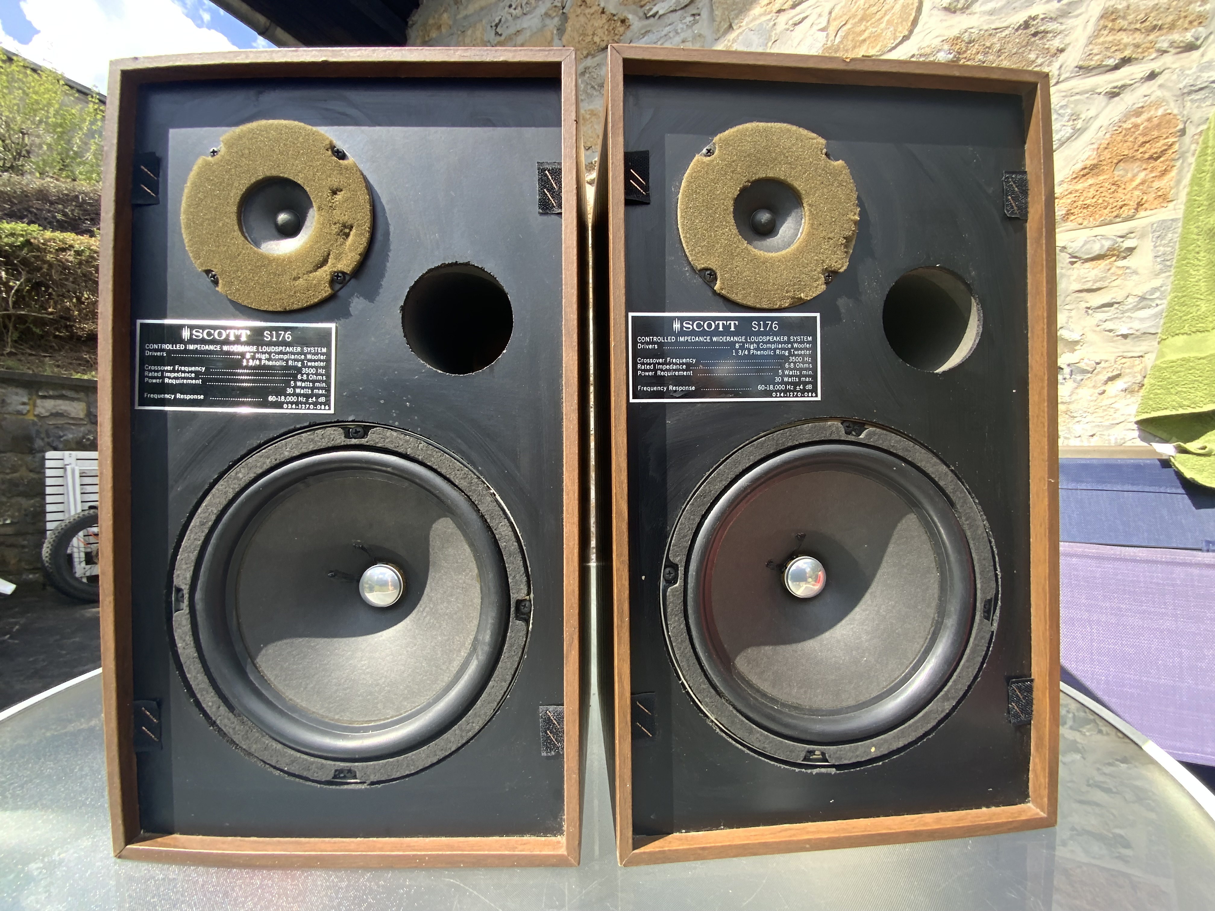 Paire D'enceintes Vintage Scott S-17 (droite Et Gauche) Avec Fil, Fonctionnement OK