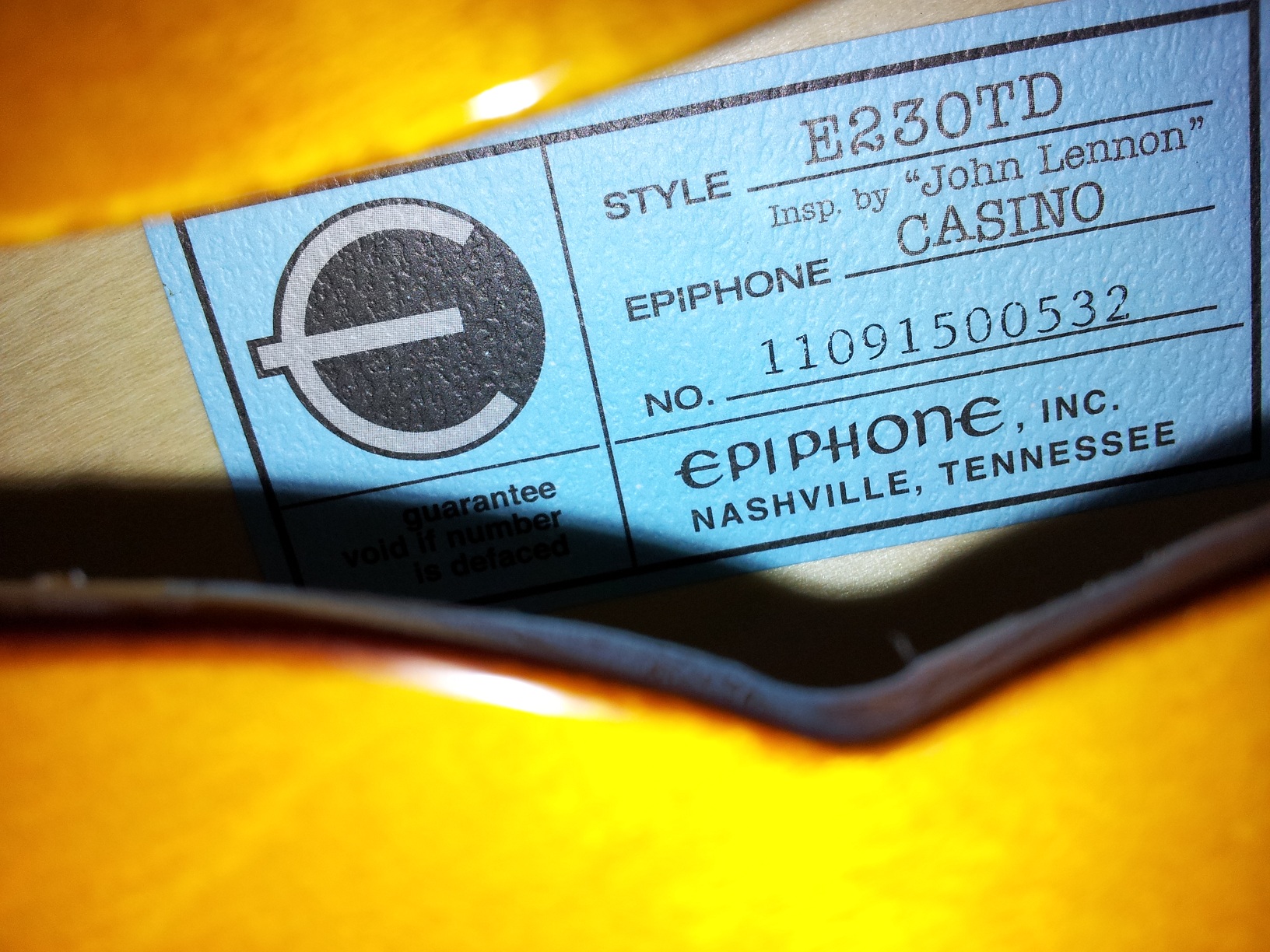epiphone 1965 casino inspired by john lennon