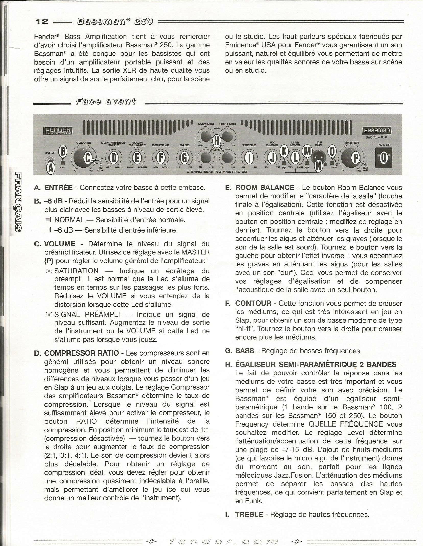BASSMAN 250 COMBO 2X10 Fender Bassman 250 Combo 2x10 Audiofanzine