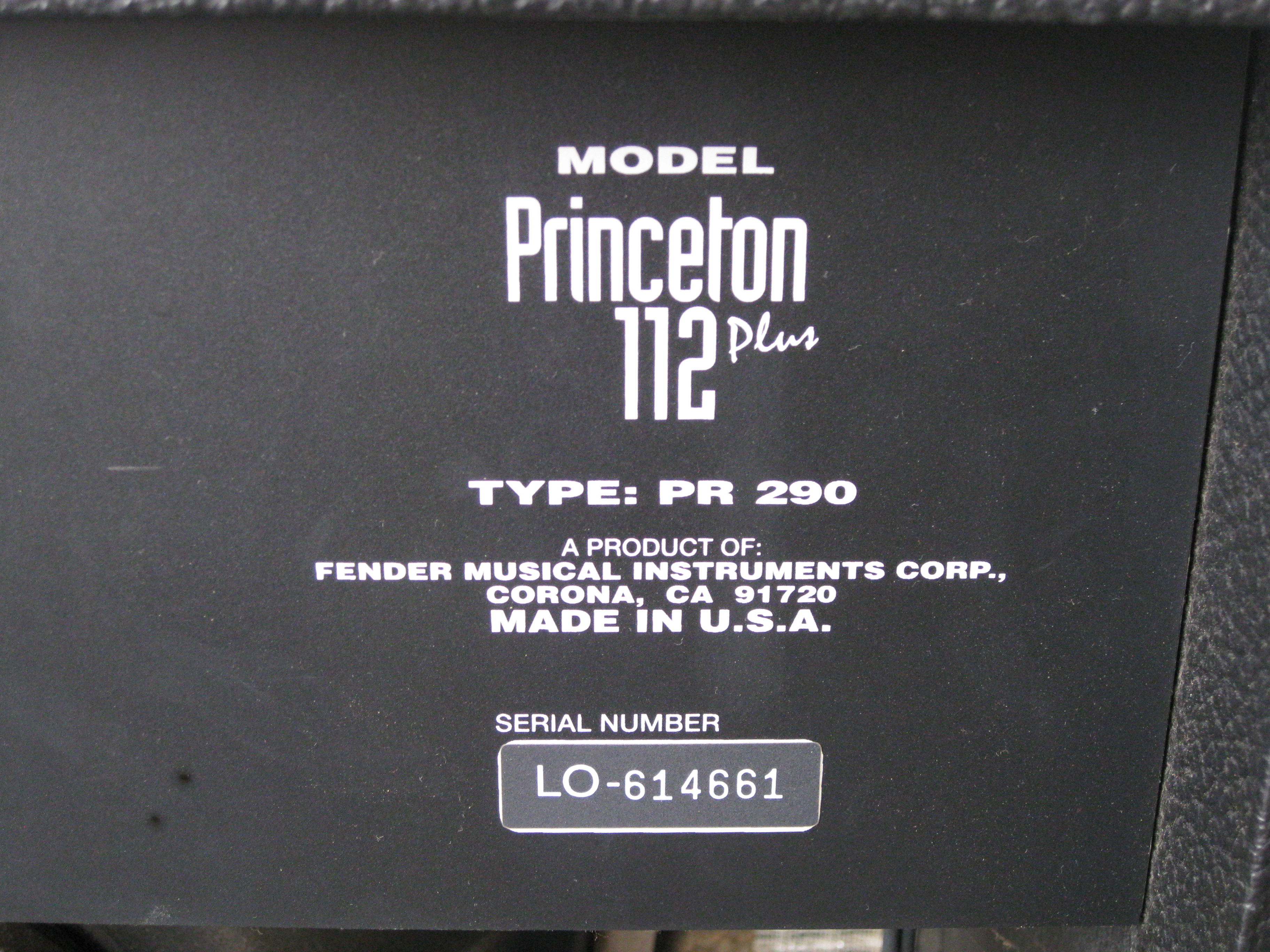 Fender Princeton 112 Serial Numbers