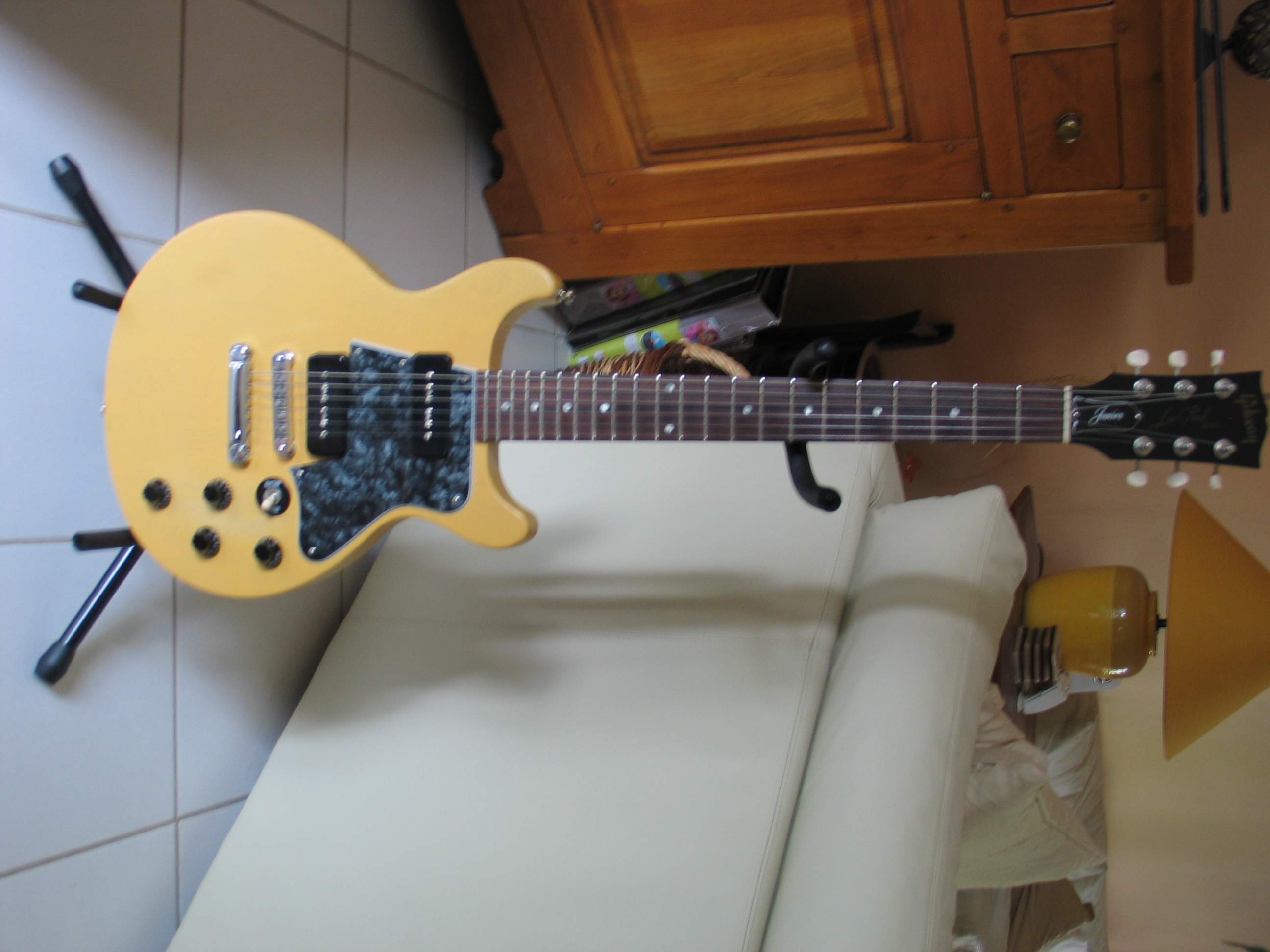 Photo Gibson 1958 Les Paul Jr. Double Cut VOS VOS TV Yellow Gibson 1958 Les Paul Junior