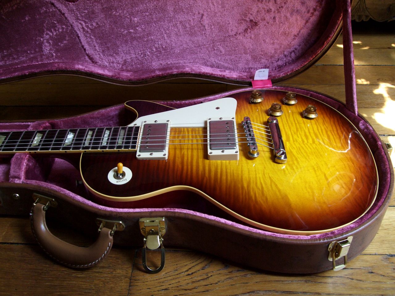 Photo Gibson 1959 Les Paul Standard Vos Vos Washed Cherry Burst Gibson Les Paul 59s Reissue 7656