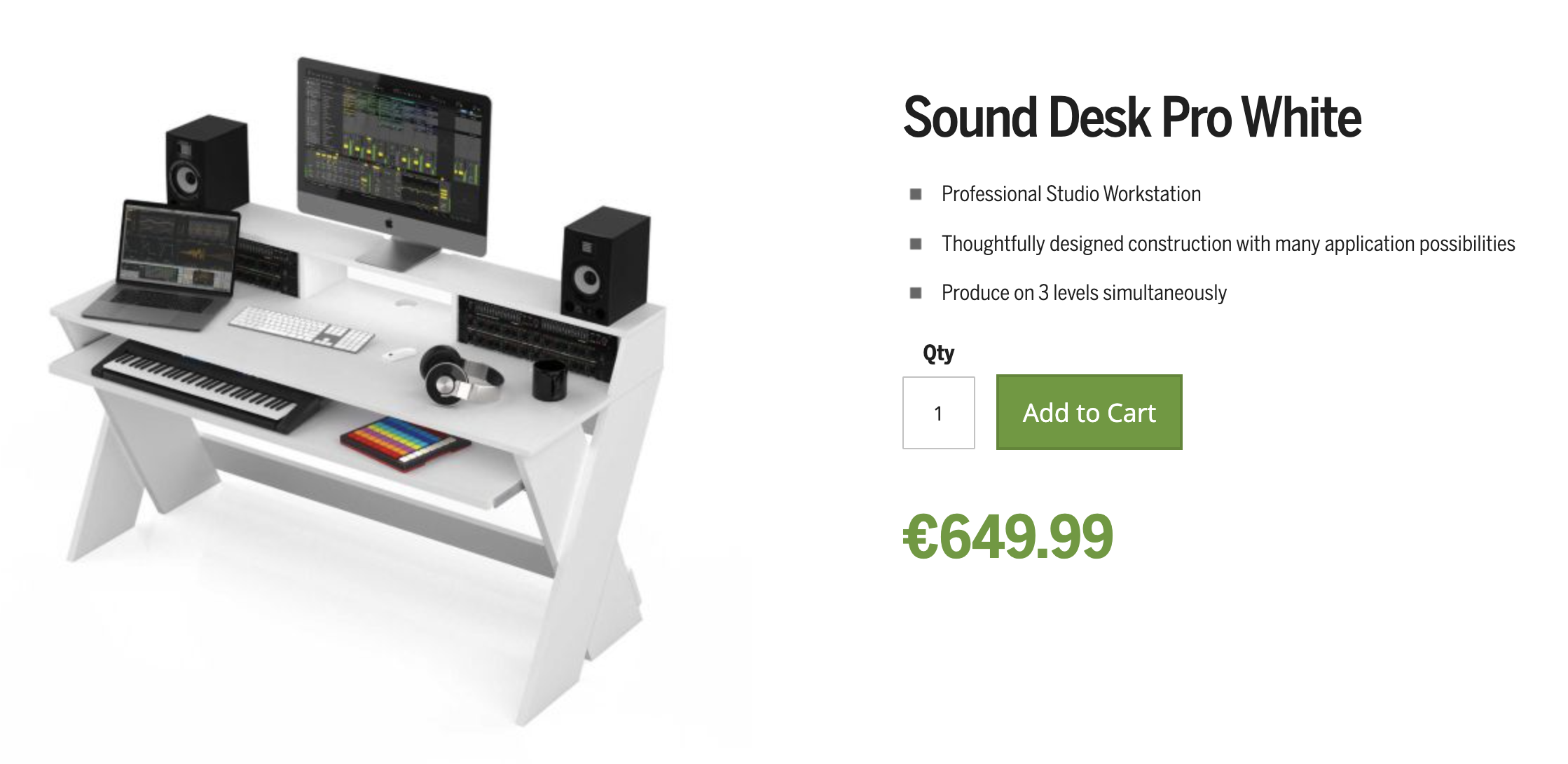 Sound Desk Pro Black : Mobilier de Studio Glorious DJ 