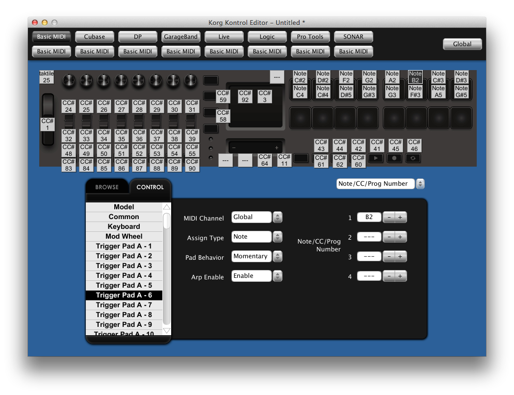 Photo Korg Taktile 49 : Korg Kontrol Editor 03 (#924494) - Audiofanzine