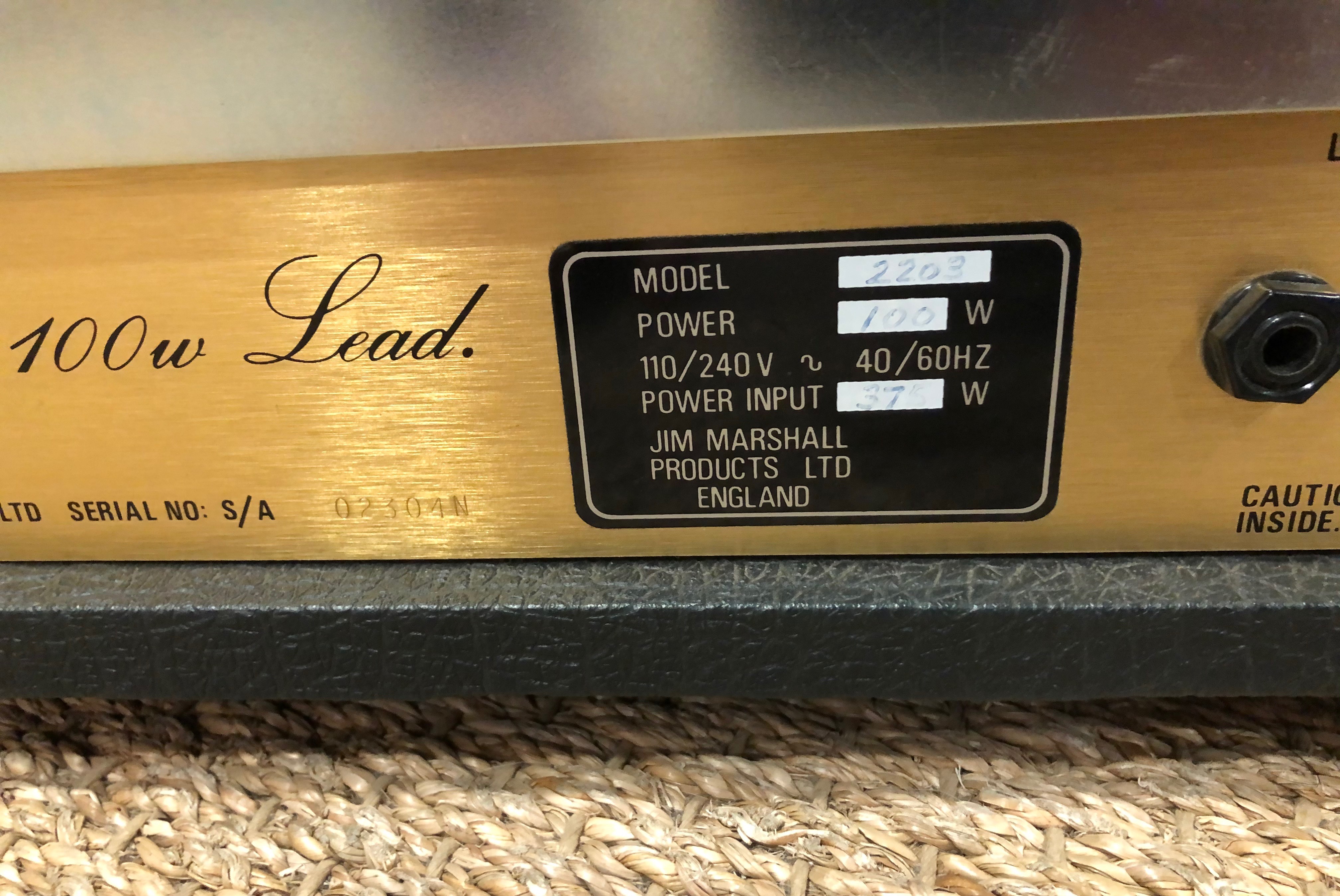 marshall jcm 800 serial numbers