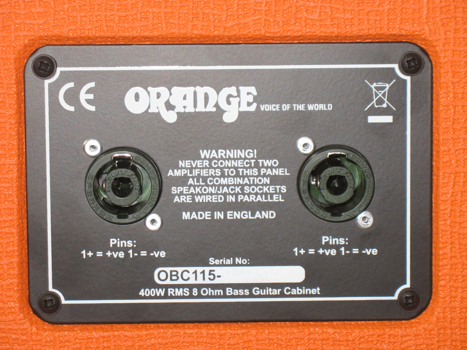 Photo Orange Obc 115 Orange Amps Bass Valve Systems Series Obc 115