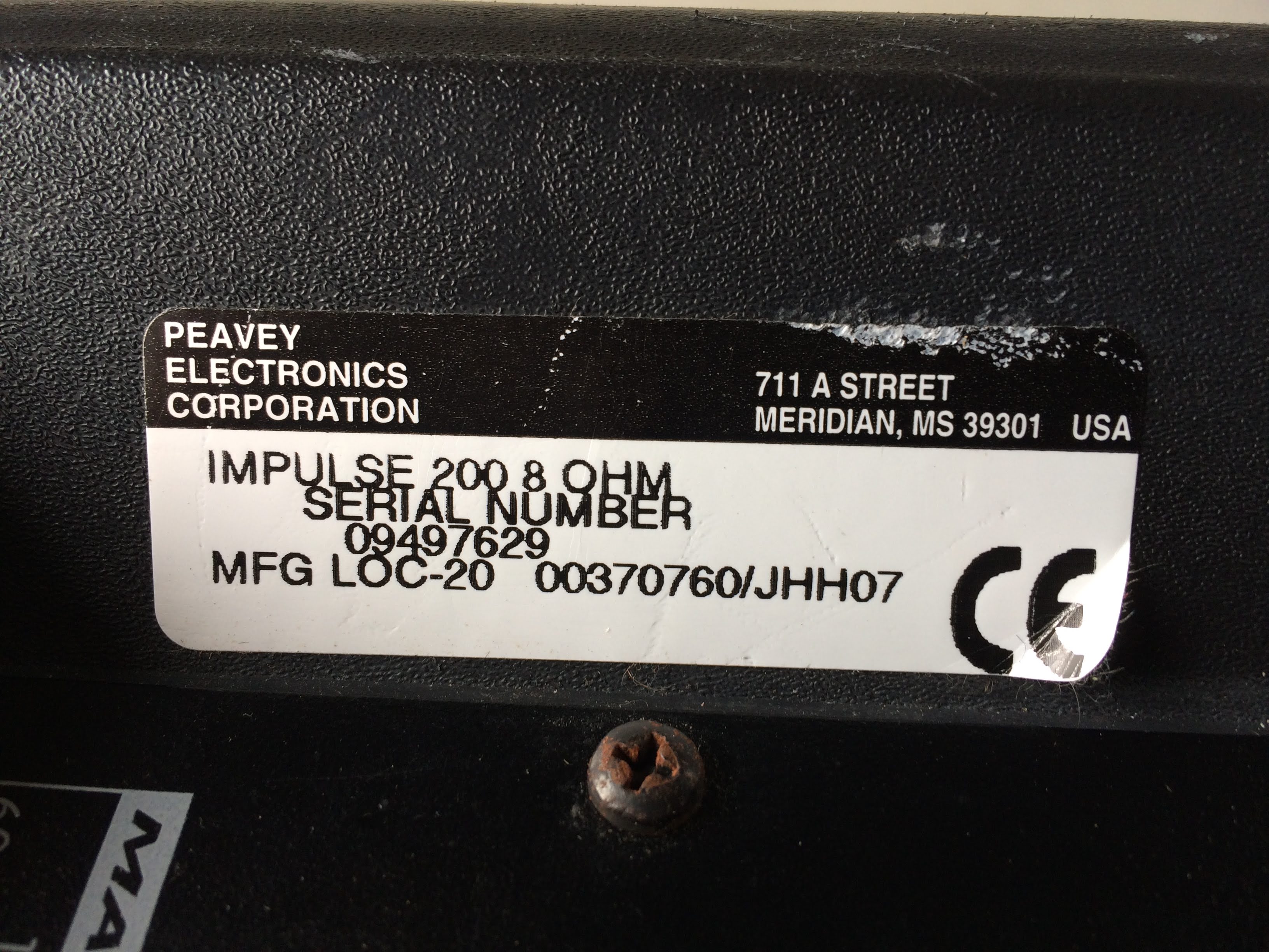 peavey speaker serial number lookup