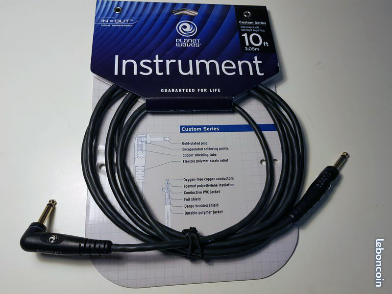 Planet Waves PW-G-15 Custom Series Instrumentkabel 4,5 M Zwart - Hoge Kwaliteit
