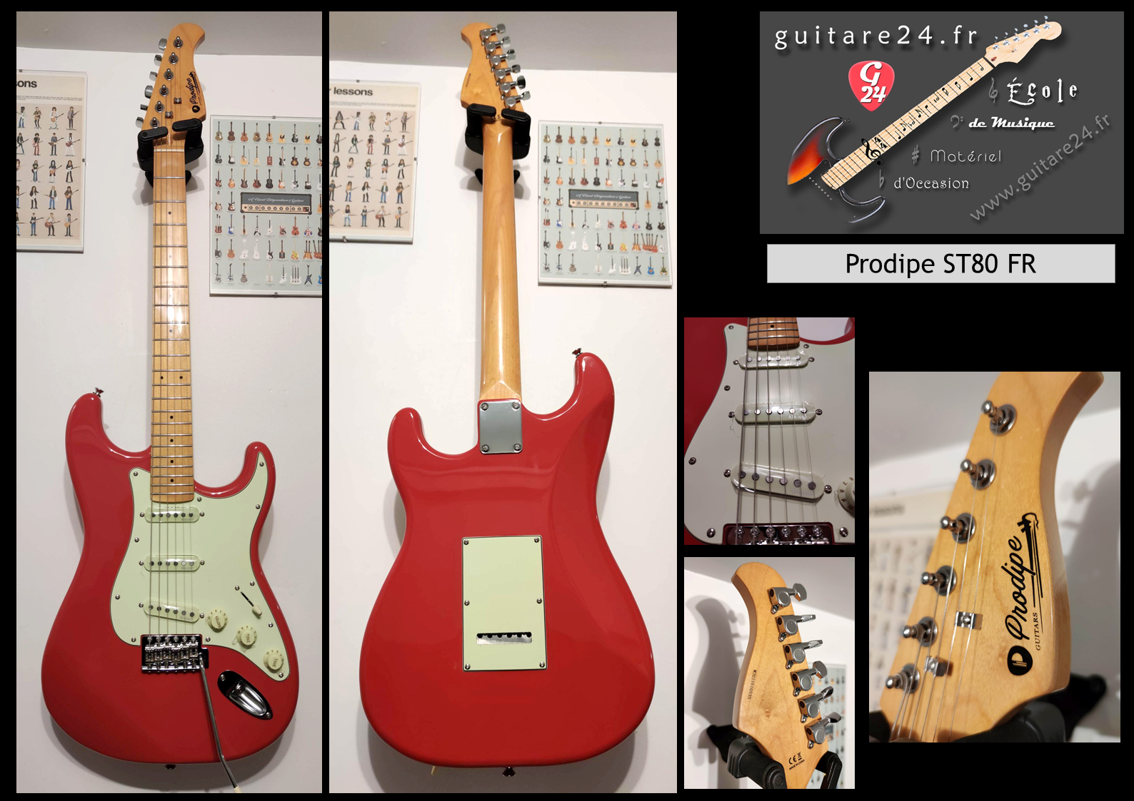 ST80MA FR Guitare Electrique Fiesta Red Prodipe Guitars