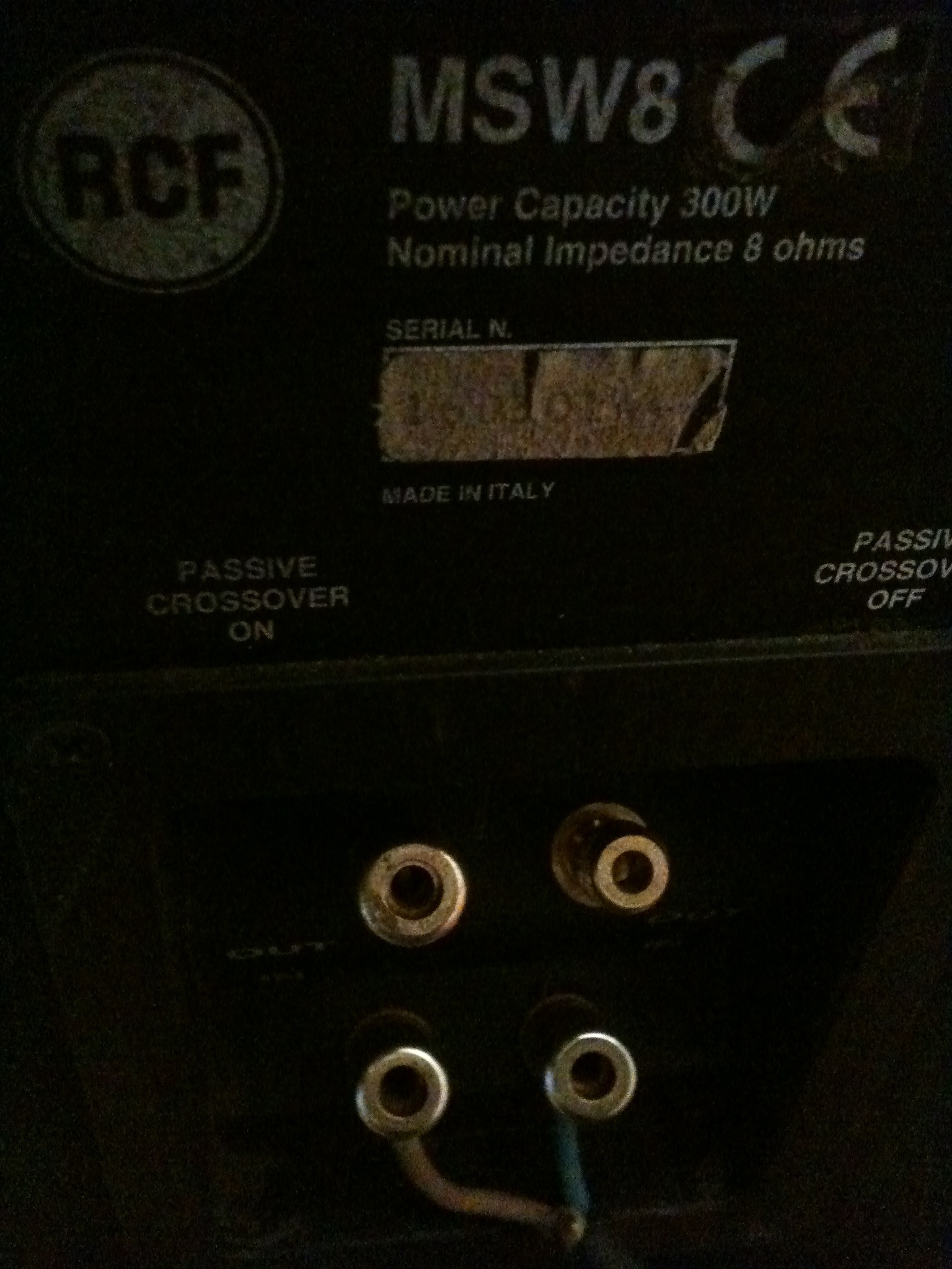 rcf msw8 subwoofer