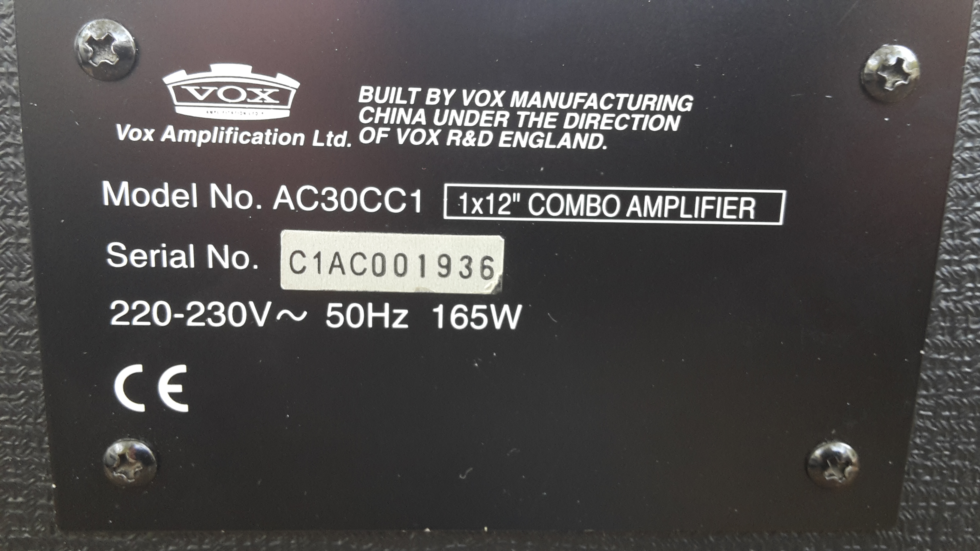 AC30CC1 - Vox AC30CC1 - Audiofanzine
