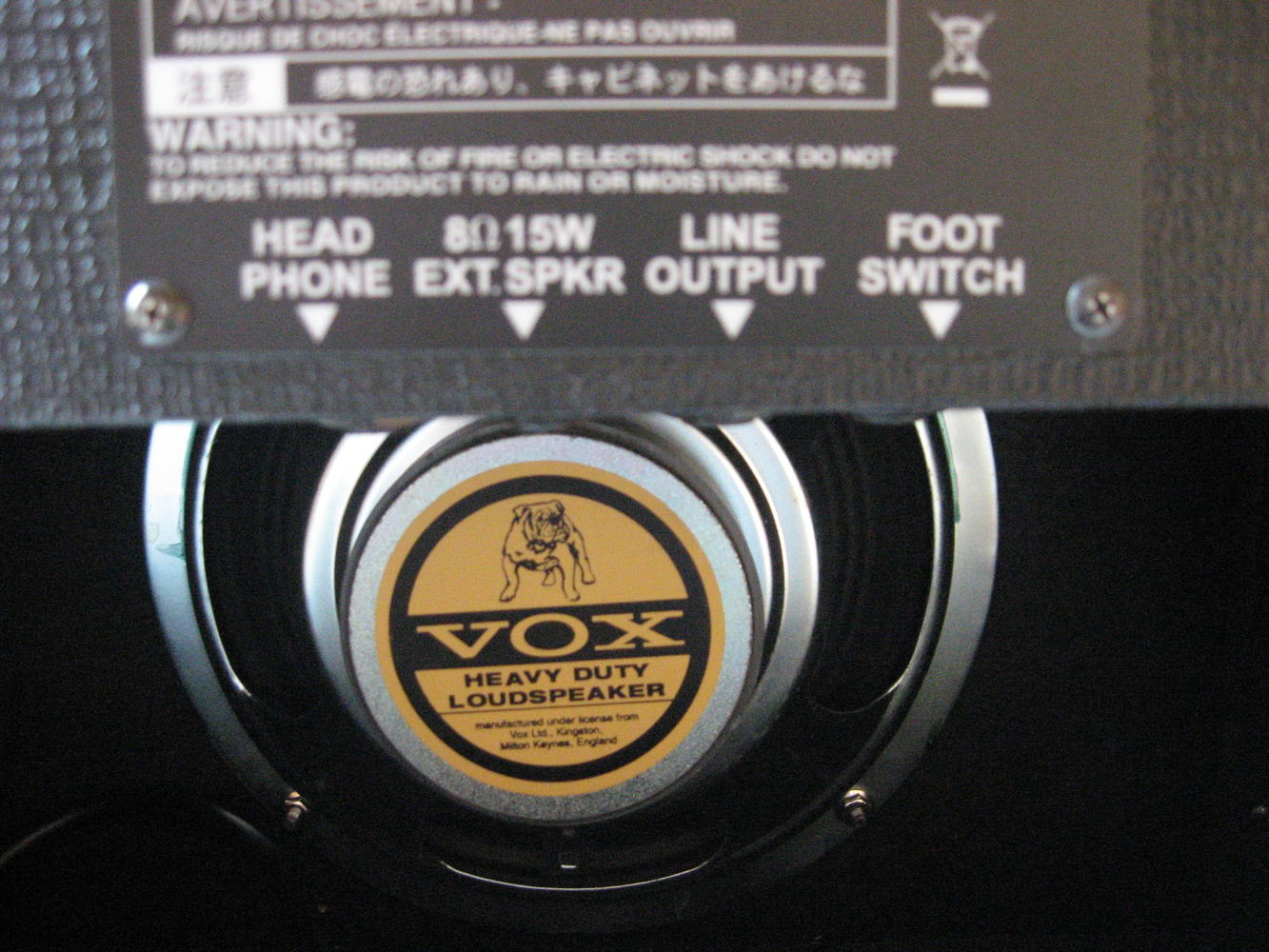 vox pathfinder 15r extension speaker