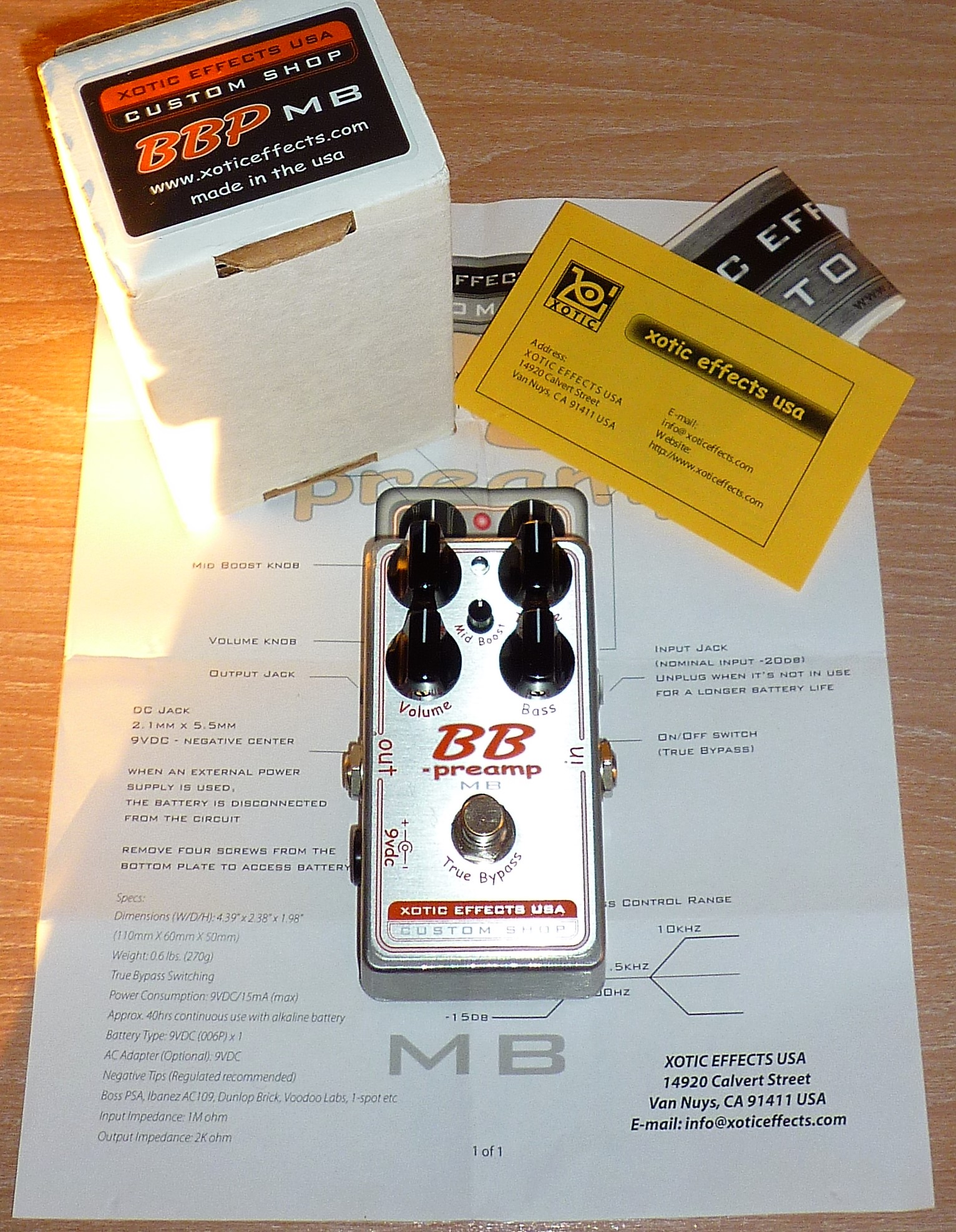 Xotic Effects BB Preamp - Mid Boost (Custom Shop) image (#1672047