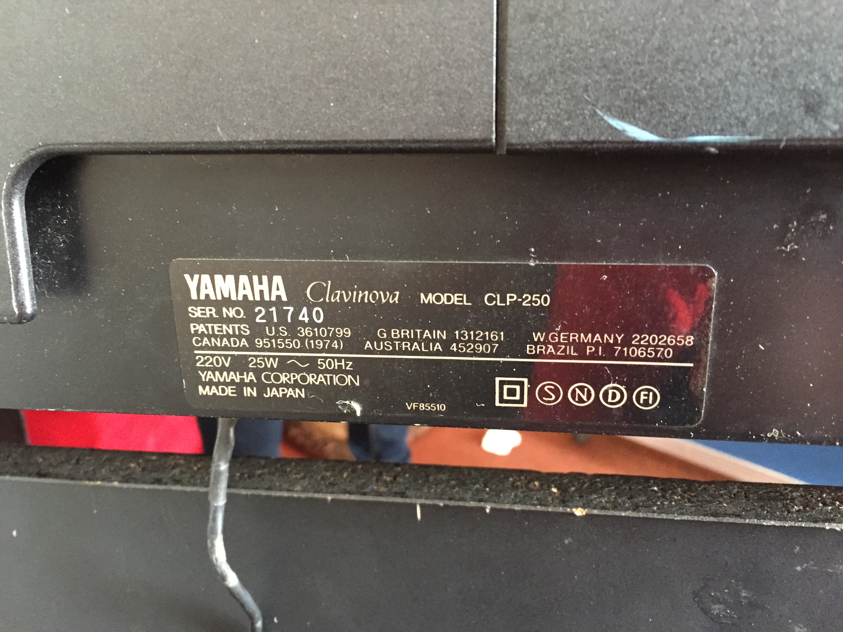 Photo Yamaha CLP-250 : IMG 0019.JPG (#2038480) - Audiofanzine