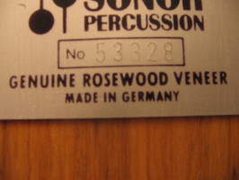 Cherche batterie Sonor Phonic Rosewood Genuine Veneer Palissandre  - N/C