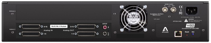APOGEE SYMPHONY IO MkII 16X16 SG REAR VIEW