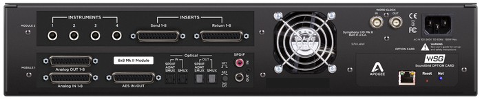 APOGEE SYMPHONY IO MkII 8X8+8MP SG REAR VIEW