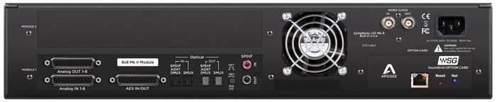 APOGEE SYMPHONY IO MkII 8X8 SG REAR VIEW