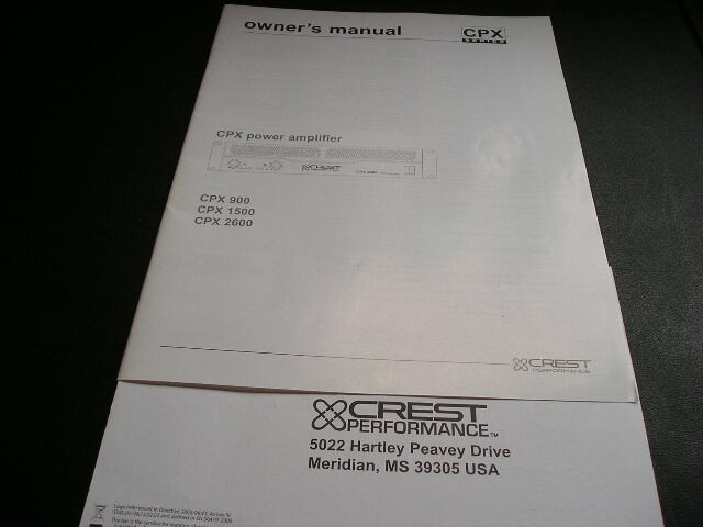 Crest Cpx 2600 Service Manual