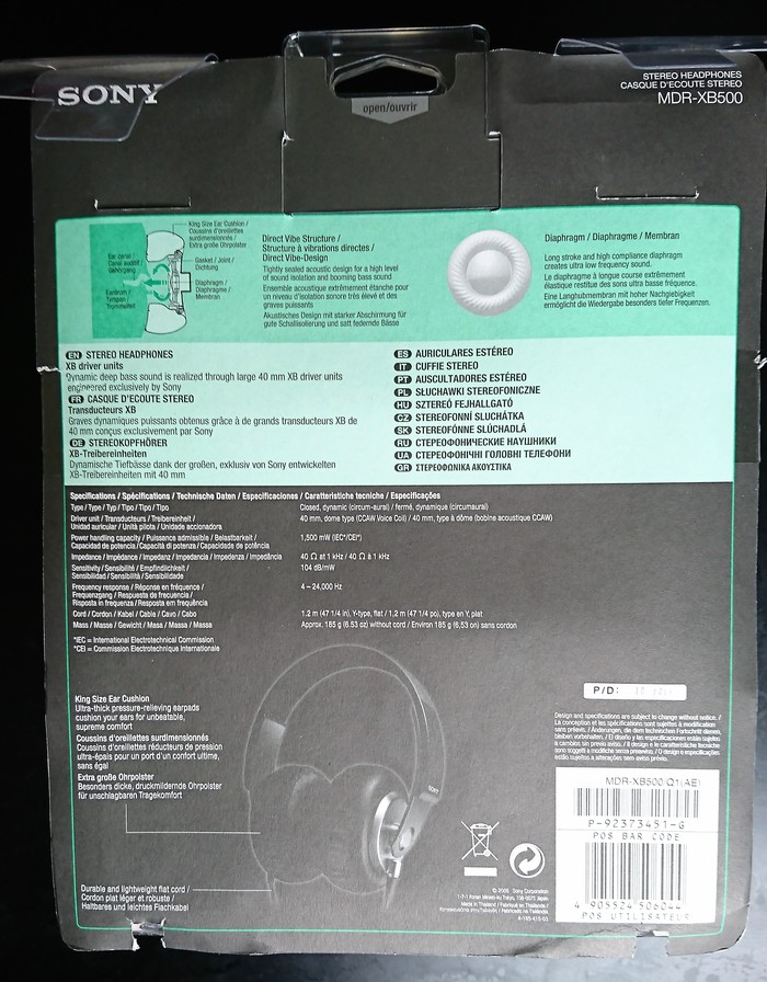 Sony MDR-XB500 image (#1810102) - Audiofanzine