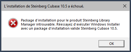 Cubase 10.5 update from Cubase 10 - installation stops abruptly