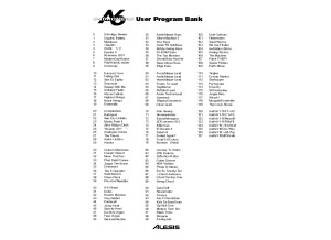 Alesis Andromeda A6 - program chart 