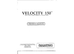 Velocity 150 (notice anglais)
