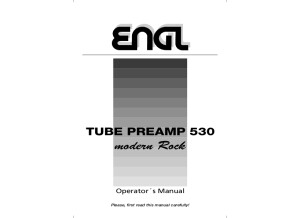 Mode d'emploi ENGL E530 (anglais) 