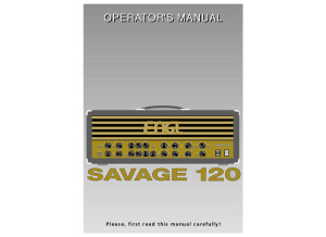 Notice ENGL E610 Savage 120 (anglais)