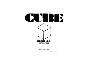 Mode d'emploi Cube40 1978 