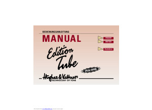 Hughes & Kettner Edition Tube Manual