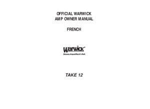 Warwick Take 12 Mode d'emploi