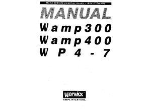 Warwick Wamp 300 & 400 Manual