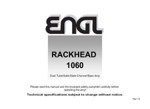 ENGL E1060 Bass Rackhead Manual