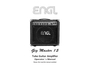 ENGL Gigmaster 15 Head & Combo Manual