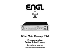 ENGL E580 Midi Tube Preamp Manual