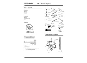Roland GK-3 Dimensions et liste des accessoires fournis