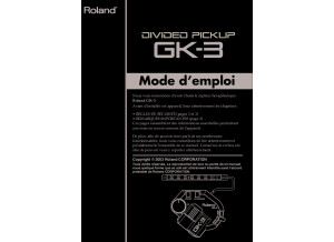 Roland GK-3 Mode d'emploi