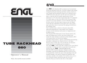 ENGL E860 Tube Rackhead Manual